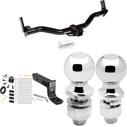 Se adapta al paquete de enganche de remolque Ford Explorer 1995-2001 con cableado de 4 contactos planos cero "sin empalme" + soporte de bola con caída de 4" + bola de 2" + bola de 2-5/16" de Draw-Tite