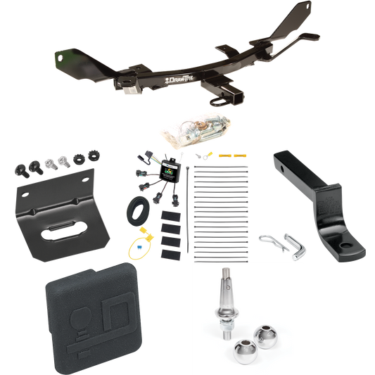 Se adapta al paquete de enganche de remolque Lincoln MKZ 2007-2009 con arnés de cableado de 4 contactos planos "sin empalme" + barra de tracción + bolas intercambiables de 1-7/8" y 2" + soporte de cableado + cubierta de enganche de Draw-Tite