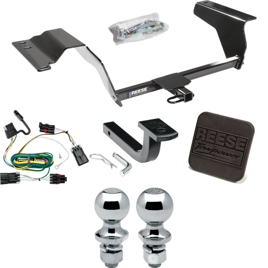 Fits 2006-2011 Chevrolet HHR Trailer Hitch Tow PKG w/ 4-Flat Wiring Harness + Draw-Bar + 1-7/8" + 2" Ball + Hitch Cover By Reese Towpower