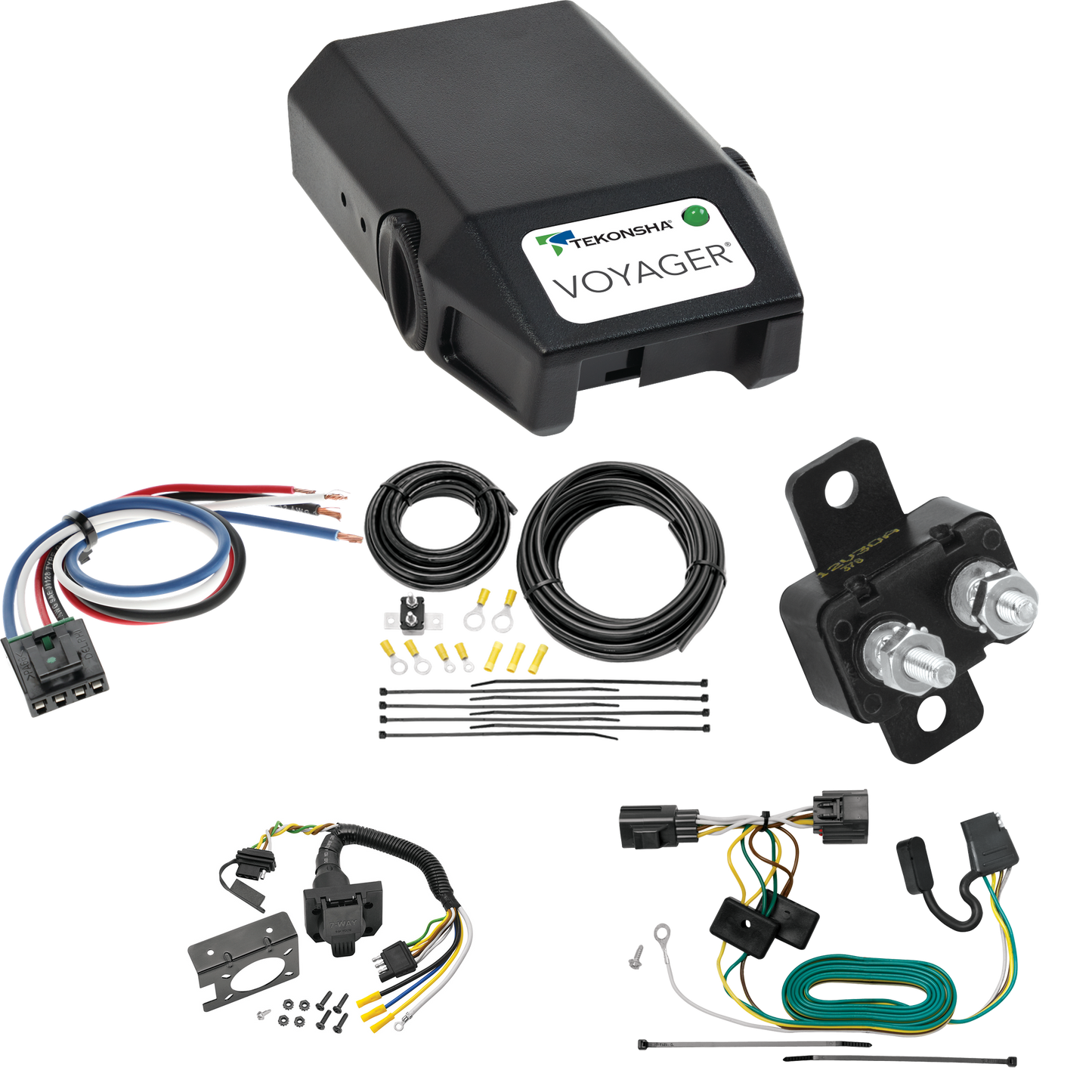 Se adapta al cableado de RV de 7 vías Jeep Wrangler 2007-2017 + control de freno Tekonsha Voyager + adaptador de cableado BC genérico (excluye: con volante a la derecha y modelos de edición limitada) de Tekonsha