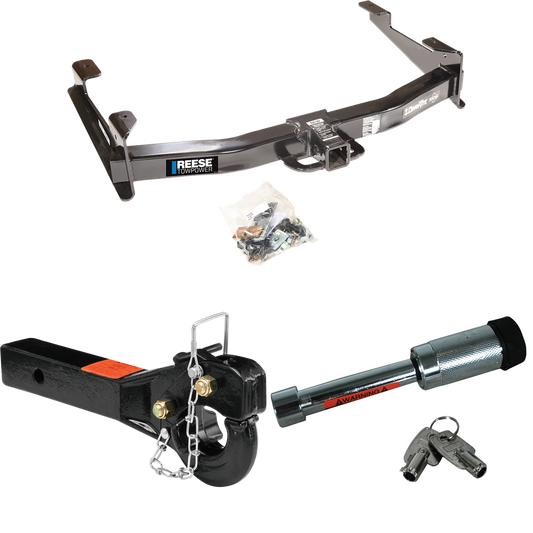 Fits 2001-2002 GMC Sierra 2500 HD Trailer Hitch Tow PKG w/ 10K Pintle Hook + Hitch Lock By Reese Towpower