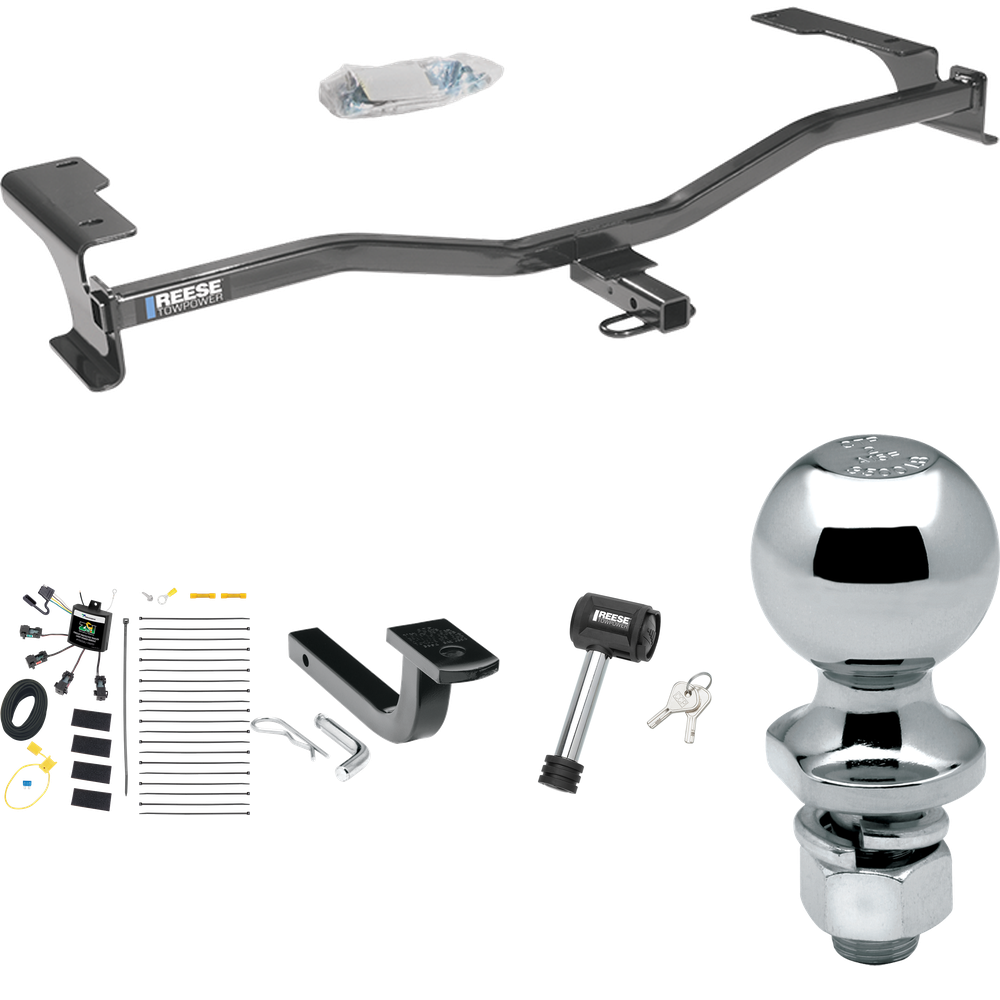 Fits 2010-2011 Mercury Milan Trailer Hitch Tow PKG w/ 4-Flat Zero Contact "No Splice" Wiring Harness + Draw-Bar + 2" Ball + Hitch Lock By Reese Towpower