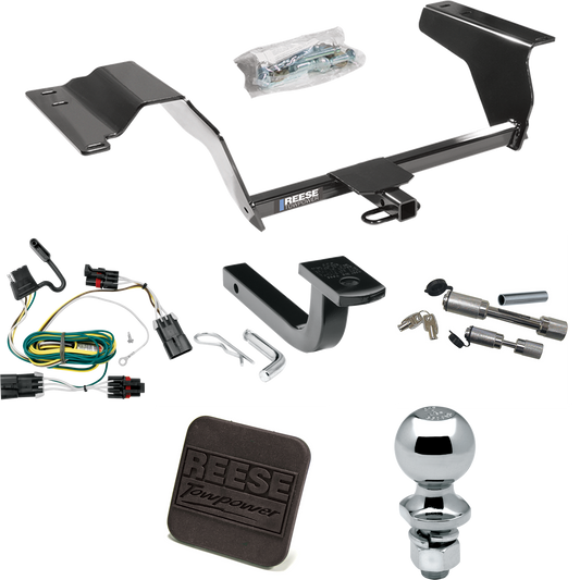 Fits 2007-2009 Pontiac G5 Trailer Hitch Tow PKG w/ 4-Flat Wiring Harness + Draw-Bar + 2" Ball + Hitch Cover + Dual Hitch & Coupler Locks (For GT Models) By Reese Towpower