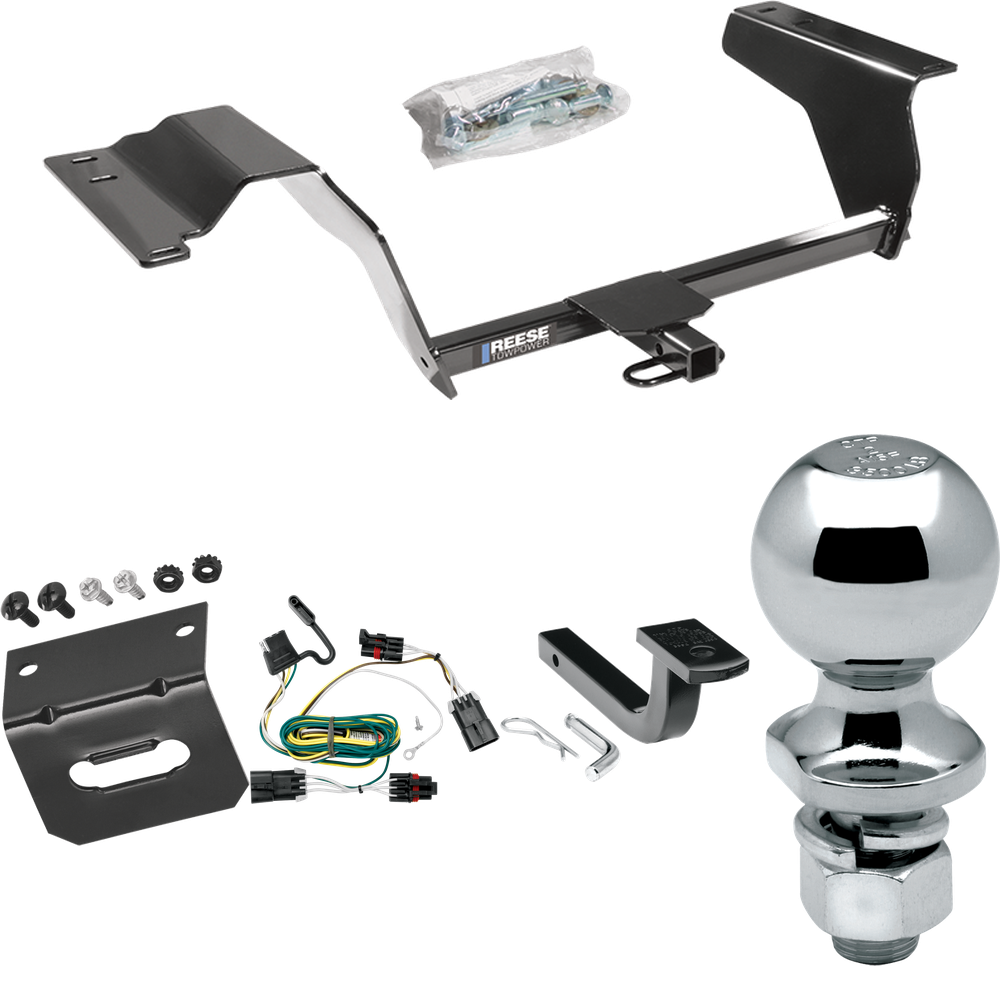 Fits 2007-2009 Pontiac G5 Trailer Hitch Tow PKG w/ 4-Flat Wiring Harness + Draw-Bar + 2" Ball + Wiring Bracket (For GT Models) By Reese Towpower