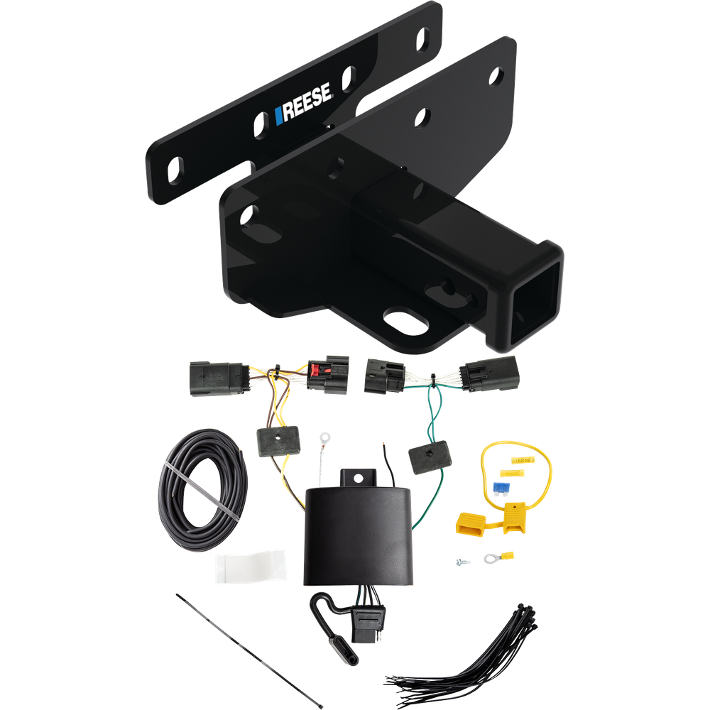 Se adapta al paquete de enganche de remolque Jeep Wrangler 2018-2023 con arnés de cableado plano de 4 (para modelos JL (nuevo estilo de carrocería)) de Reese Towpower