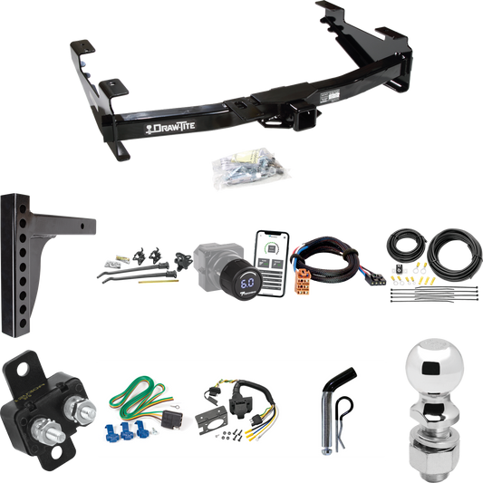 Fits 2003-2007 Chevrolet Silverado 3500 Trailer Hitch Tow PKG w/ 12K Trunnion Bar Weight Distribution Hitch + Pin/Clip + 2-5/16" Ball + Tekonsha Prodigy iD Bluetooth Wireless Brake Control + Plug & Play BC Adapter + 7-Way RV Wiring (For (Classic) Mod