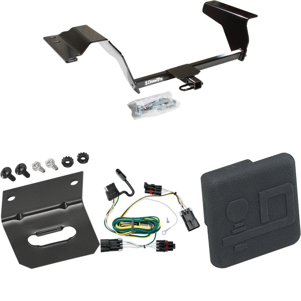 Fits 2005-2010 Chevrolet Cobalt SS Trailer Hitch Tow PKG w/ 4-Flat Wiring Harness + Hitch Cover (For Coupe Models) By Draw-Tite