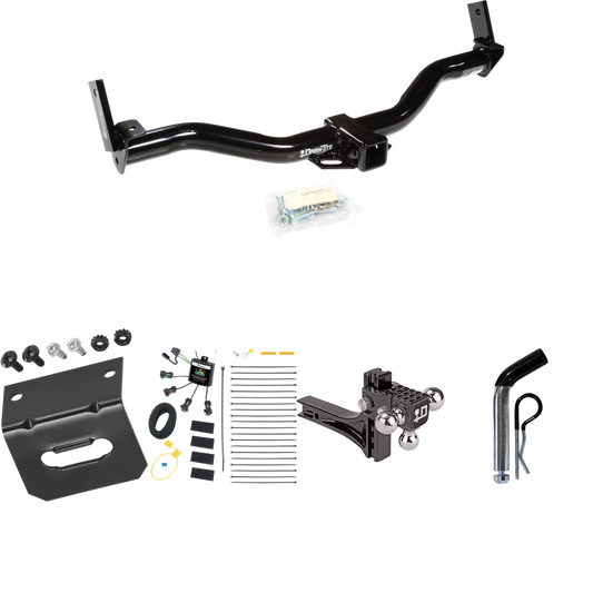 Fits 1997-2001 Mercury Mountaineer Trailer Hitch Tow PKG w/ 4-Flat Zero Contact "No Splice" Wiring Harness + Adjustable Drop Rise Triple Ball Ball Mount 1-7/8" & 2" & 2-5/16" Trailer Balls + Pin/Clip + Wiring Bracket By Draw-Tite