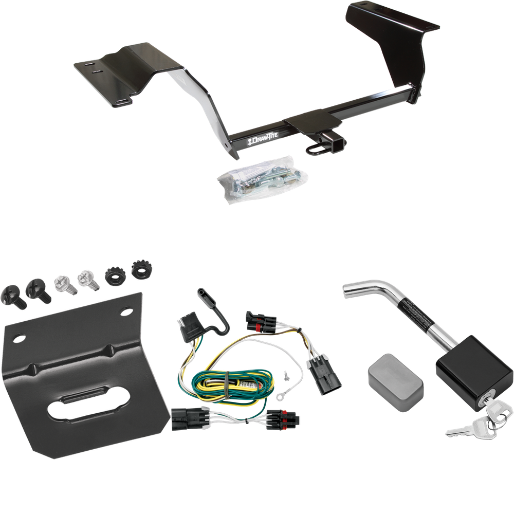 Fits 2005-2010 Chevrolet Cobalt SS Trailer Hitch Tow PKG w/ 4-Flat Wiring Harness + Wiring Bracket + Hitch Lock (For Coupe Models) By Draw-Tite