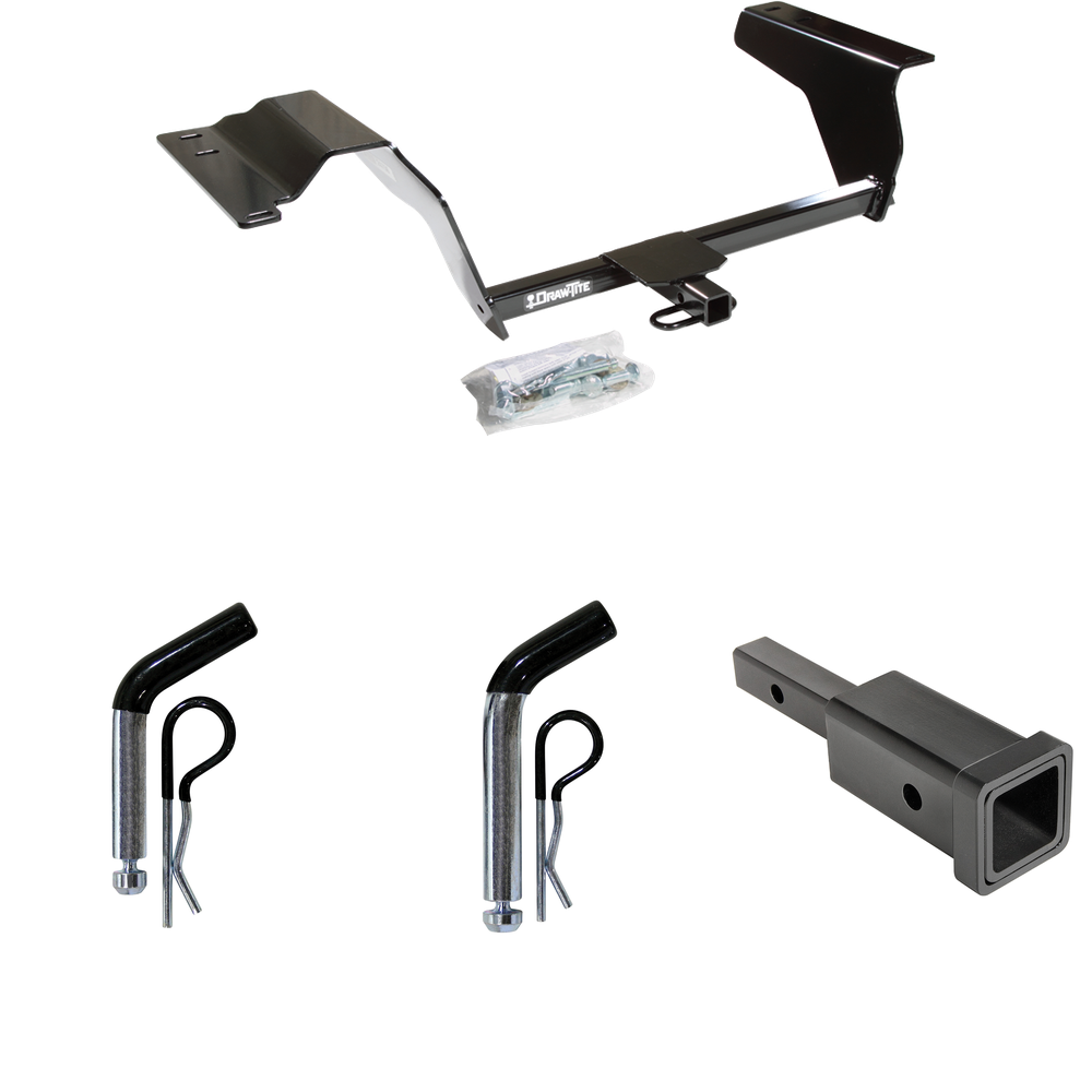 Fits 2005-2007 Saturn Ion 3 Trailer Hitch Tow PKG w/ Hitch Adapter 1-1/4" to 2" Receiver + 1/2" Pin & Clip + 5/8" Pin & Clip (For w/2.4 Liter Engine Models) By Draw-Tite