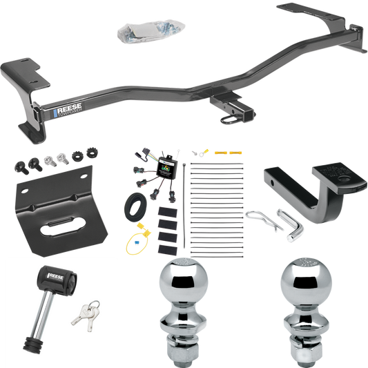 Se adapta al paquete de remolque con enganche para remolque Mercury Milan 2010-2011 con arnés de cableado de 4 contactos planos "sin empalme" + barra de tracción + bola de 1-7/8" + 2" + soporte de cableado + bloqueo de enganche de Reese Towpower