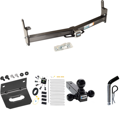 Fits 1997-2001 Mercury Mountaineer Trailer Hitch Tow PKG w/ 4-Flat Zero Contact "No Splice" Wiring Harness + Triple Ball Ball Mount 1-7/8" & 2" & 2-5/16" Trailer Balls + Pin/Clip + Wiring Bracket By Reese Towpower