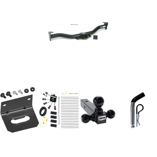 Fits 1997-2001 Mercury Mountaineer Trailer Hitch Tow PKG w/ 4-Flat Zero Contact "No Splice" Wiring Harness + Triple Ball Ball Mount 1-7/8" & 2" & 2-5/16" Trailer Balls + Pin/Clip + Wiring Bracket By Reese Towpower