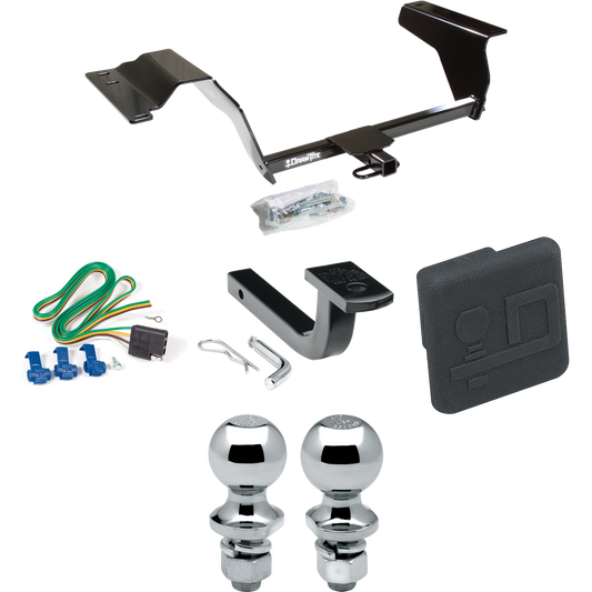 Fits 2007-2009 Pontiac G5 Trailer Hitch Tow PKG w/ 4-Flat Wiring Harness + Draw-Bar + 1-7/8" + 2" Ball + Hitch Cover (For GT Models) By Draw-Tite