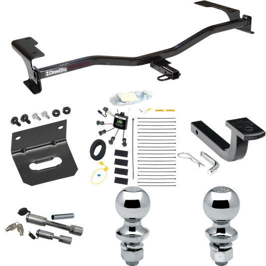 Fits 2010-2011 Mercury Milan Trailer Hitch Tow PKG w/ 4-Flat Zero Contact "No Splice" Wiring Harness + Draw-Bar + 1-7/8" + 2" Ball + Wiring Bracket + Dual Hitch & Coupler Locks By Draw-Tite