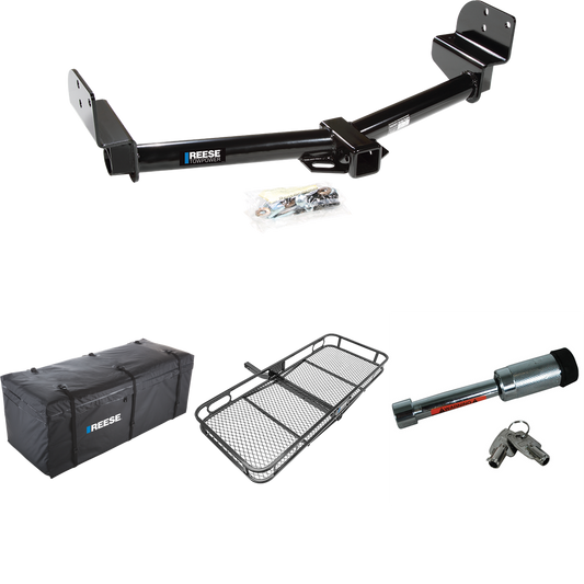 Fits 2002-2005 Ford Explorer Trailer Hitch Tow PKG w/ 60" x 24" Cargo Carrier + Cargo Bag + Hitch Lock By Reese Towpower