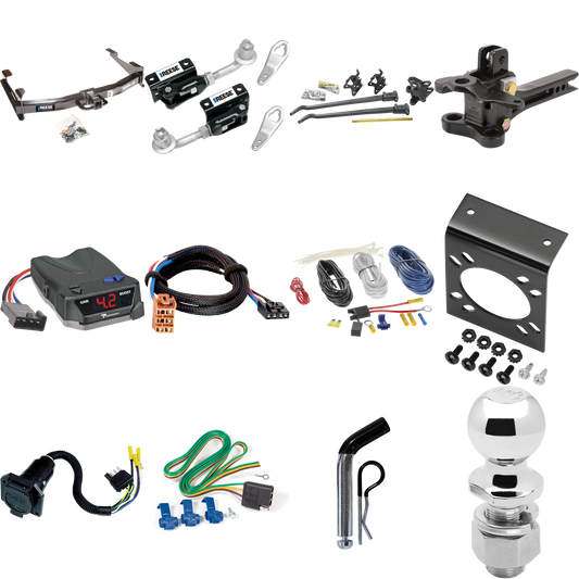 Fits 2003-2007 GMC Sierra 2500 HD Trailer Hitch Tow PKG w/ 17K Trunnion Bar Weight Distribution Hitch + Pin/Clip + Dual Cam Sway Control + 2-5/16" Ball + Tekonsha BRAKE-EVN Brake Control + Plug & Play BC Adapter + 7-Way RV Wiring (For (Classic) Model