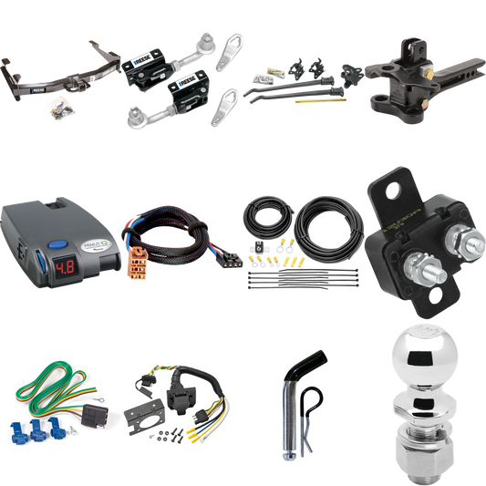 Fits 2003-2007 GMC Sierra 2500 HD Trailer Hitch Tow PKG w/ 17K Trunnion Bar Weight Distribution Hitch + Pin/Clip + Dual Cam Sway Control + 2-5/16" Ball + Tekonsha Primus IQ Brake Control + Plug & Play BC Adapter + 7-Way RV Wiring (For (Classic) Model