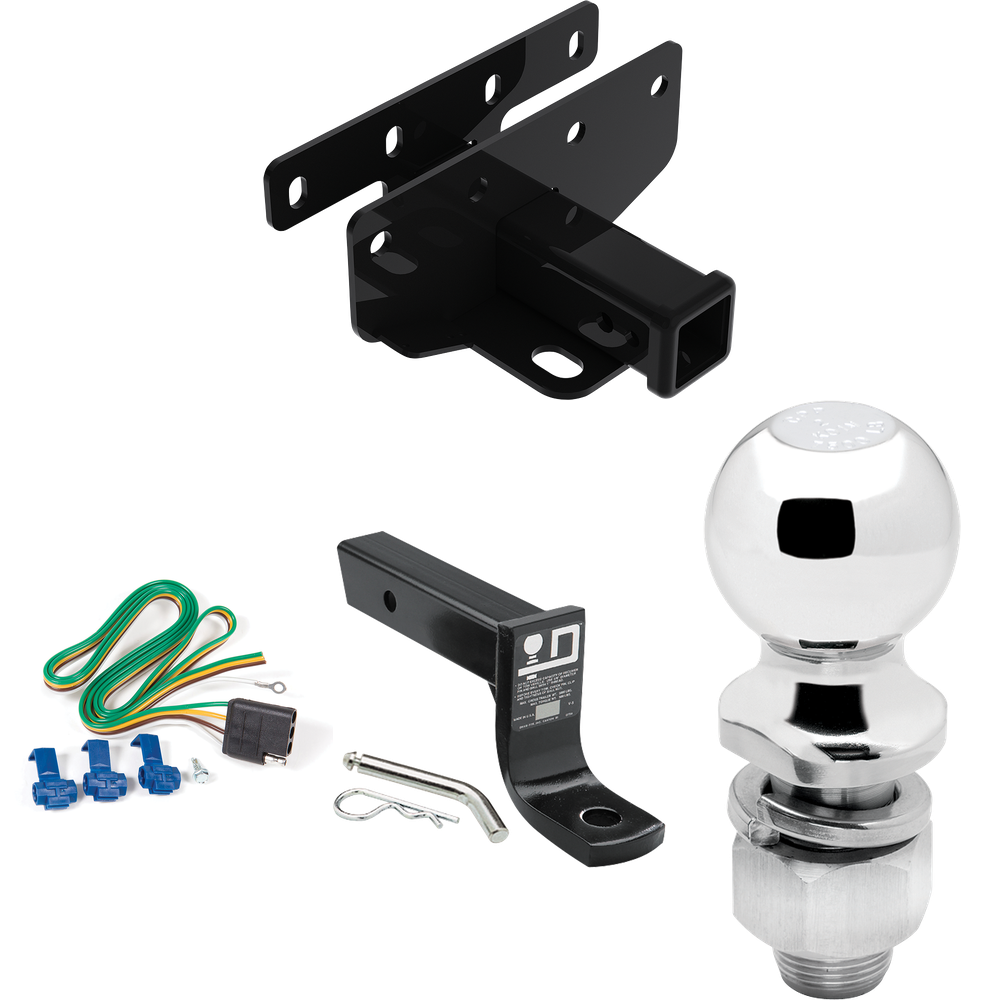 Se adapta al paquete de enganche de remolque Jeep Wrangler 2007-2017 con cableado plano de 4 + soporte de bola con caída de 4" + bola de 2" (para modelos con volante a la derecha) de Draw-Tite