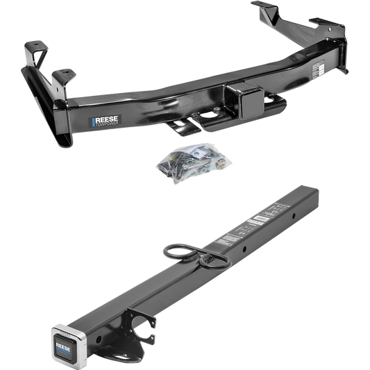 Fits 2001-2002 GMC Sierra 2500 HD Trailer Hitch Tow PKG w/ 2-1/2" to 2" Adapter 24" Length By Reese Towpower