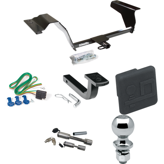 Se adapta al paquete de remolque con enganche para remolque Chevrolet HHR 2006-2011 con arnés de cableado de 4 planos + barra de tracción + bola de 2" + cubierta de enganche + enganche doble y cerraduras de acoplador de Draw-Tite