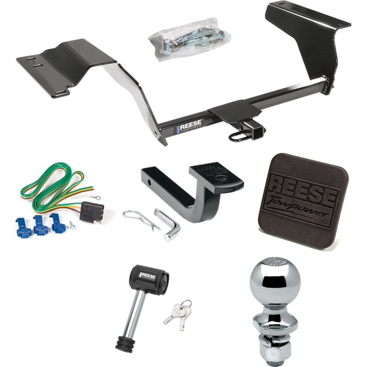 Se adapta al paquete de remolque con enganche para remolque Chevrolet Cobalt Sport 2008-2008 con arnés de cableado de 4 planos + barra de tracción + bola de 2" + cubierta de enganche + bloqueo de enganche (para modelos sedán) de Reese Towpower