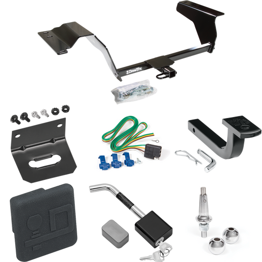 Fits 2008-2010 Chevrolet HHR SS Trailer Hitch Tow PKG w/ 4-Flat Wiring Harness + Draw-Bar + Interchangeable 1-7/8" & 2" Balls + Wiring Bracket + Hitch Cover + Hitch Lock By Draw-Tite