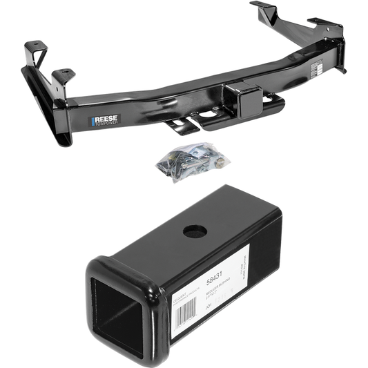 Fits 2007-2010 Chevrolet Silverado 2500 HD Trailer Hitch Tow PKG w/ 2-1/2" to 2" Adapter 7" Length By Reese Towpower