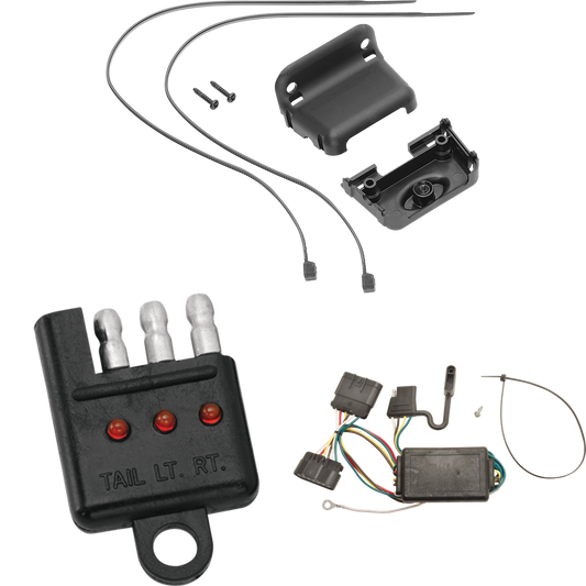 Se adapta al arnés de cableado del remolque del extremo del vehículo de 4 planos Chevrolet Colorado 2004-2012 + soporte de cableado + probador de cableado de Tekonsha