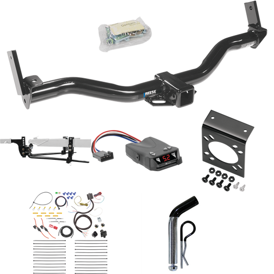 Fits 1997-2001 Mercury Mountaineer Trailer Hitch Tow PKG w/ 6K Round Bar Weight Distribution Hitch w/ 2-5/16" Ball + Pin/Clip + Tekonsha Brakeman IV Brake Control + 7-Way RV Wiring By Reese Towpower