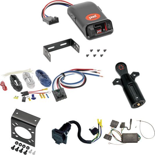 Se adapta al cableado de 7 vías GMC Canyon RV 2004-2012 + control de freno POD serie Pro + adaptador de cableado BC genérico + probador de 7 vías de Tekonsha