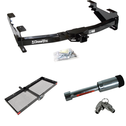 Fits 2003-2007 Chevrolet Silverado 3500 Trailer Hitch Tow PKG w/ 48" x 20" Cargo Carrier + Hitch Lock (For (Classic) Models) By Draw-Tite