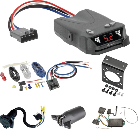 Compatible con cableado RV de 7 vías Isuzu i-350 2006-2006 + control de freno Tekonsha Brakeman IV + adaptador de cableado BC genérico + adaptador de 7 vías a 4 vías de Tekonsha