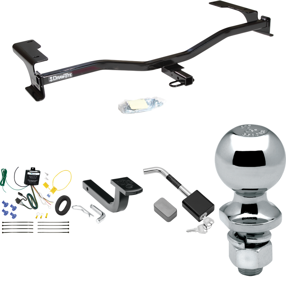 Fits 2010-2011 Mercury Milan Trailer Hitch Tow PKG w/ 4-Flat Wiring Harness + Draw-Bar + 2" Ball + Hitch Lock By Draw-Tite