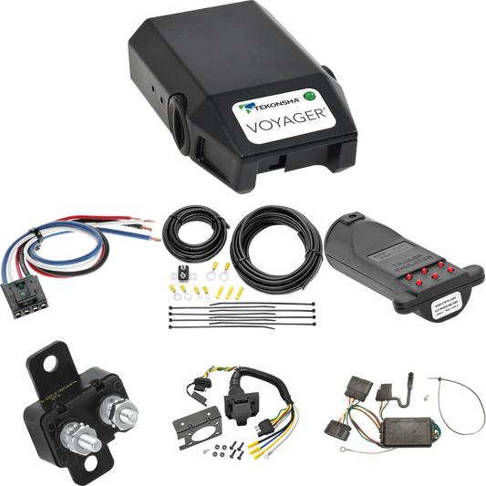 Fits 2004-2012 GMC Canyon 7-Way RV Wiring + Tekonsha Voyager Brake Control + Generic BC Wiring Adapter + 7-Way Tester and Trailer Emulator By Tekonsha