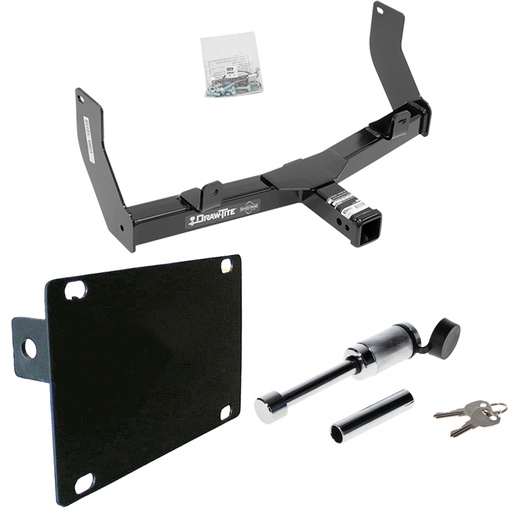 Fits 2015-2023 Chevrolet Colorado Front Mount Trailer Hitch Tow PKG w/ License Plate Holder + Hitch Lock By Draw-Tite