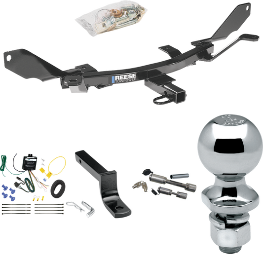 Fits 2007-2009 Lincoln MKZ Trailer Hitch Tow PKG w/ 4-Flat Wiring Harness + Draw-Bar + 2" Ball + Dual Hitch & Coupler Locks By Reese Towpower