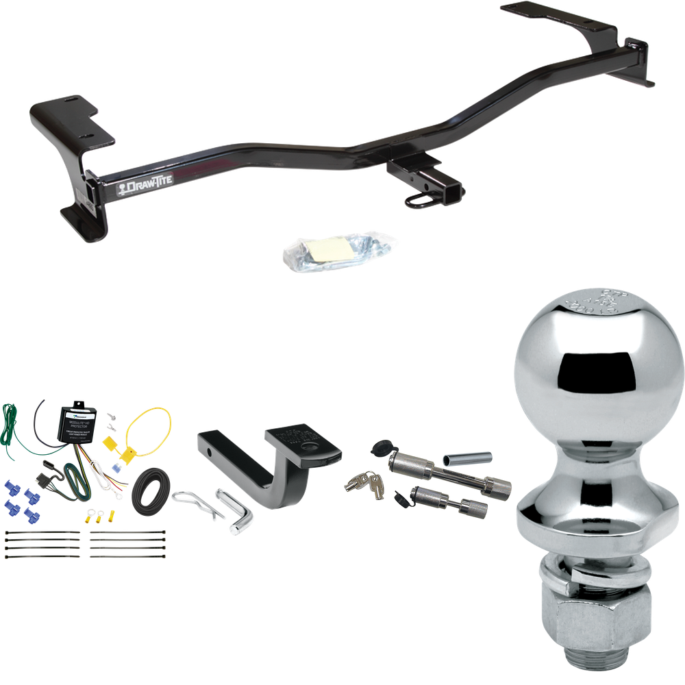 Fits 2010-2011 Mercury Milan Trailer Hitch Tow PKG w/ 4-Flat Wiring Harness + Draw-Bar + 1-7/8" Ball + Dual Hitch & Coupler Locks By Draw-Tite