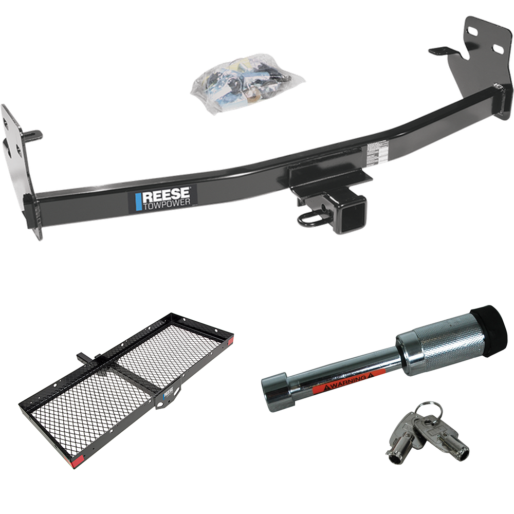 Fits 2007-2008 Isuzu i-290 Trailer Hitch Tow PKG w/ 48" x 20" Cargo Carrier + Hitch Lock By Reese Towpower