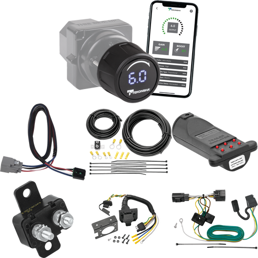 Fits 2018-2018 Jeep Wrangler JK 7-Way RV Wiring + Tekonsha Prodigy iD Bluetooth Wireless Brake Control + Plug & Play BC Adapter + 7-Way Tester and Trailer Emulator (Excludes: w/Right Hand Drive & Limited Edition Models) By Tekonsha