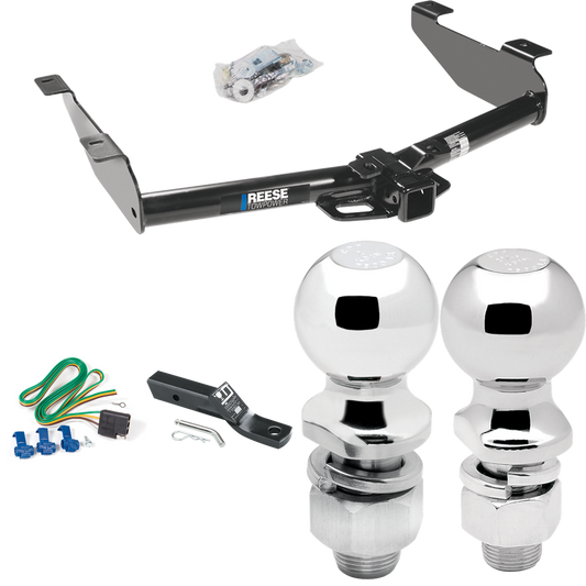 Fits 2001-2002 Chevrolet Silverado 3500 Trailer Hitch Tow PKG w/ 4-Flat Wiring + Ball Mount w/ 2" Drop + 2" Ball + 2-5/16" Ball By Reese Towpower