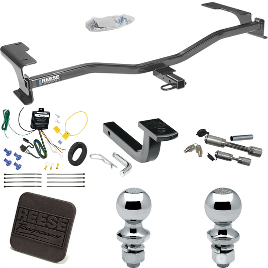 Fits 2010-2012 Lincoln MKZ Trailer Hitch Tow PKG w/ 4-Flat Wiring Harness + Draw-Bar + 1-7/8" + 2" Ball + Hitch Cover + Dual Hitch & Coupler Locks By Reese Towpower