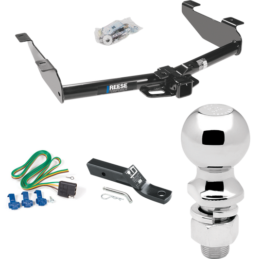 Fits 2001-2002 Chevrolet Silverado 2500 HD Trailer Hitch Tow PKG w/ 4-Flat Wiring + Ball Mount w/ 2" Drop + 2-5/16" Ball By Reese Towpower