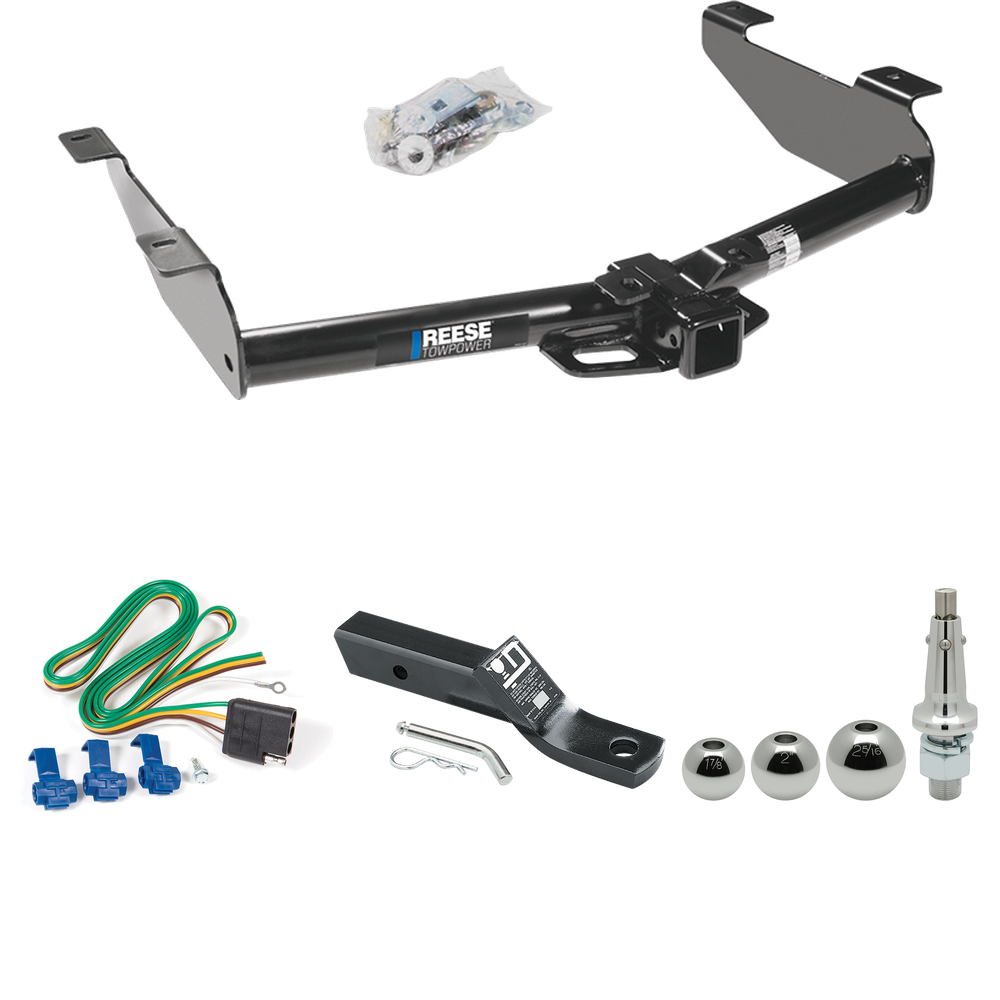 Se adapta al paquete de remolque con enganche para remolque Chevrolet Silverado 2500 HD 2003-2007 con 4 cables planos + soporte de bola con caída de 2" + bola intercambiable de 1-7/8" y 2" y 2-5/16" (para (Classic) Modelos) Por Reese Towpower