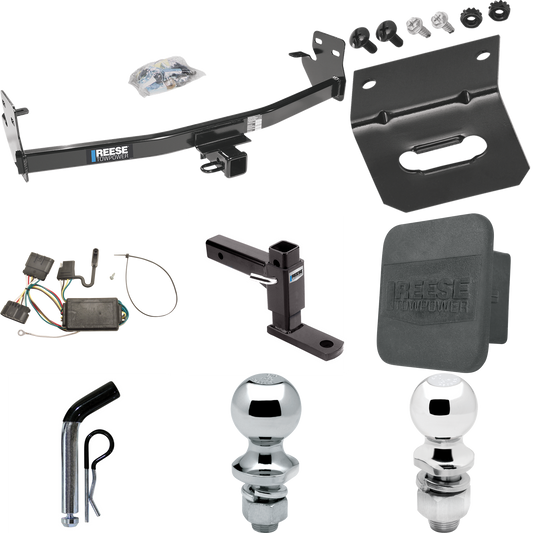 Fits 2006-2006 Isuzu i-350 Trailer Hitch Tow PKG w/ 4-Flat Wiring + Adjustable Drop Rise Ball Mount + Pin/Clip + 2" Ball + 1-7/8" Ball + Wiring Bracket + Hitch Cover By Reese Towpower