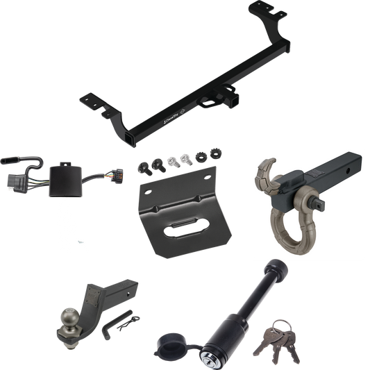 Fits 2022-2023 KIA Carnival Trailer Hitch Tow PKG w/ 4-Flat Wiring + Interlock Tactical Starter Kit w/ 3-1/4" Drop & 2" Ball + Tactical Hook & Shackle Mount + Tactical Dogbone Lock + Wiring Bracket By Draw-Tite