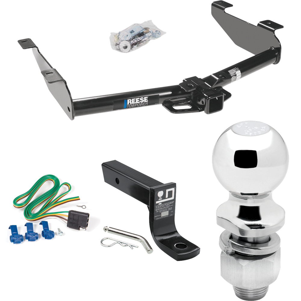 Fits 2003-2007 Chevrolet Silverado 2500 HD Trailer Hitch Tow PKG w/ 4-Flat Wiring + Ball Mount w/ 4" Drop + 2" Ball (For (Classic) Models) By Reese Towpower