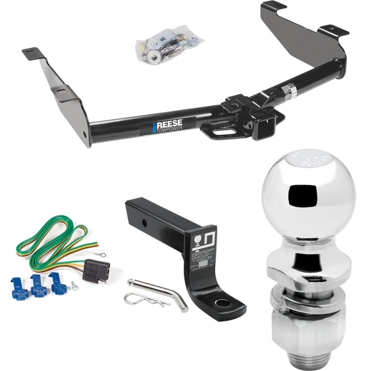 Fits 2003-2007 Chevrolet Silverado 2500 HD Trailer Hitch Tow PKG w/ 4-Flat Wiring + Ball Mount w/ 4" Drop + 2" Ball (For (Classic) Models) By Reese Towpower