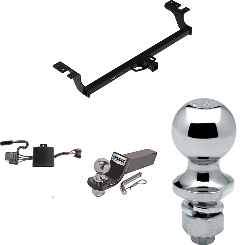 Fits 2022-2023 KIA Carnival Trailer Hitch Tow PKG w/ 4-Flat Wiring + Starter Kit Ball Mount w/ 2" Drop & 2" Ball + 1-7/8" Ball By Reese Towpower