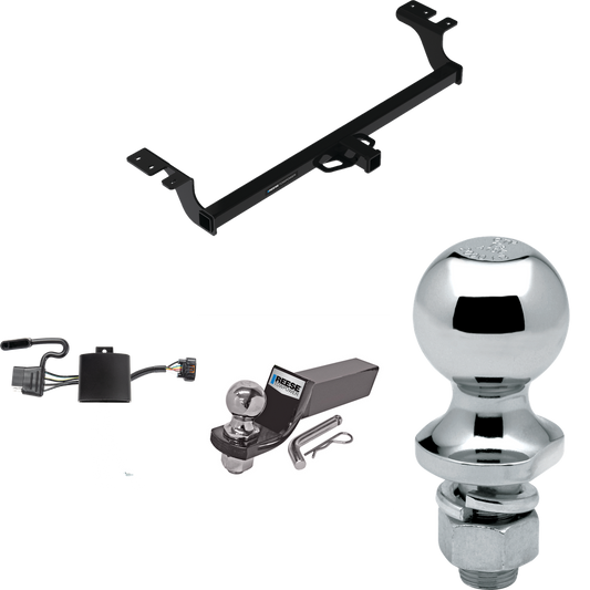 Fits 2022-2023 KIA Carnival Trailer Hitch Tow PKG w/ 4-Flat Wiring + Starter Kit Ball Mount w/ 2" Drop & 2" Ball + 1-7/8" Ball By Reese Towpower